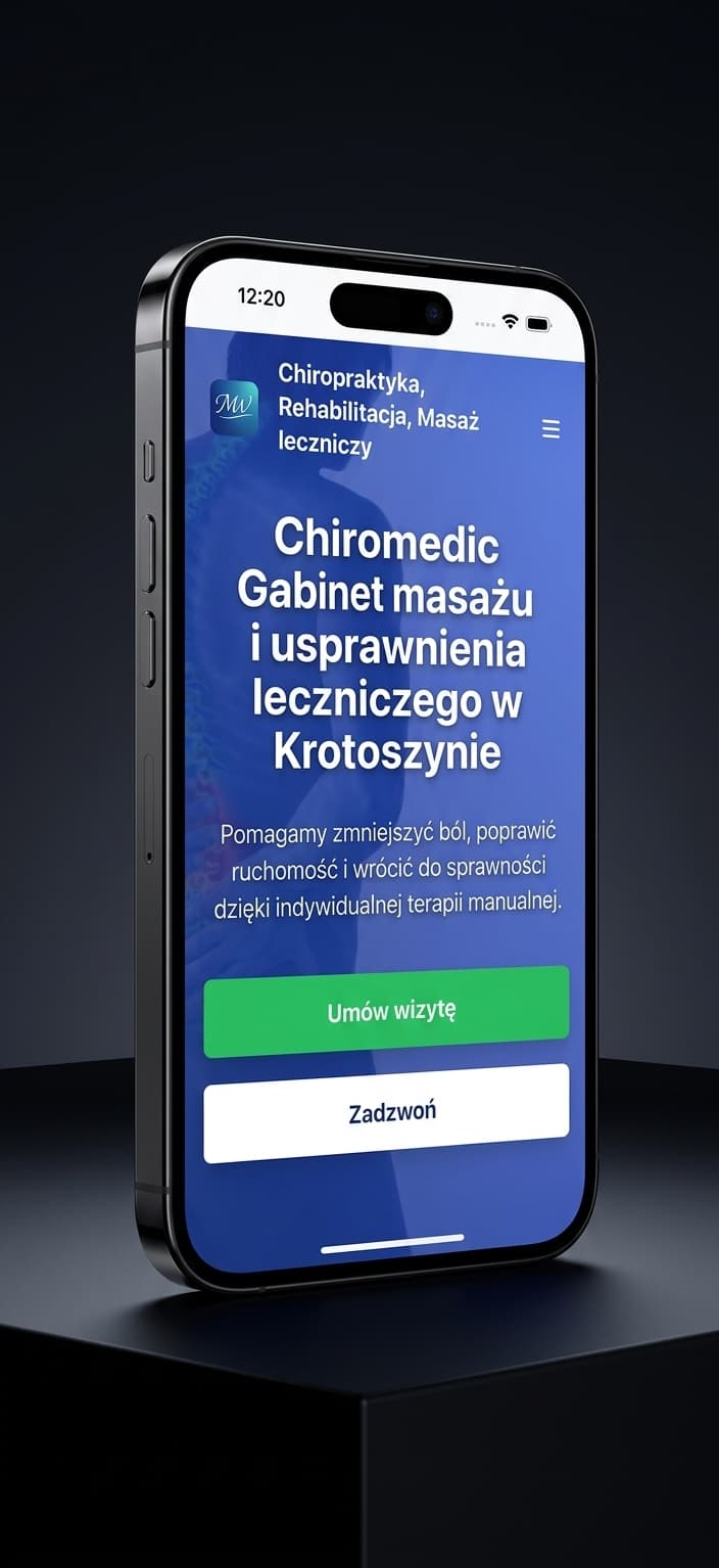 Chiromedic.pl — strona z rezerwacją wizyt online, realizacja GP Engineering
